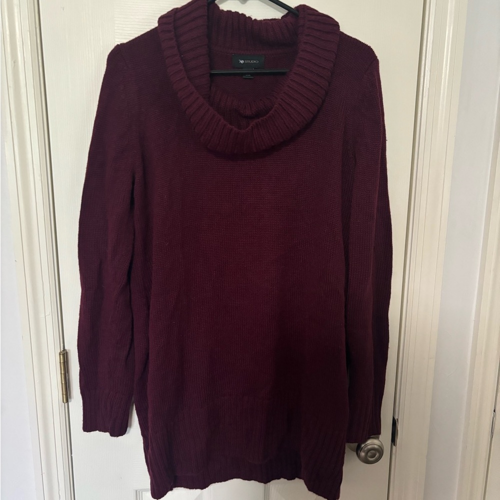 AB Studio Maroon Cowl Neck Sweater Turtleneck